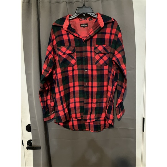 Northwest Territory Women's Large Flannel Shirt, Red‎ Green Plaid, Plaid Shirt - Picture 1 of 8